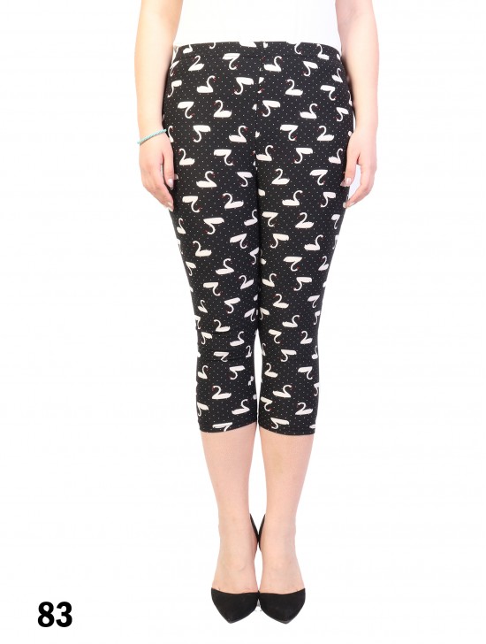 Swan Print Stretch Capri